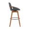 Armen Living Baylor 30" Gray Faux Leather and Walnut Wood Swivel Bar Stool LCBABAWAGR30 - alternate 3
